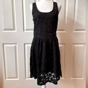 NWT Black Lace Sleeveless Lace Dress Banana Republic 12 Tall NWT